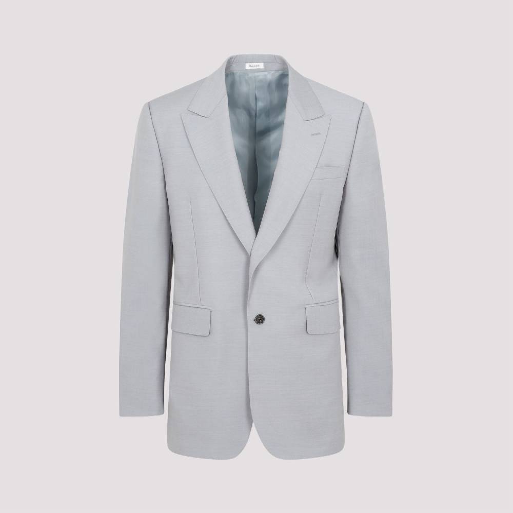 ALEXANDER MCQUEEN  Giacca Uomo Grigia in Lana-Mohair di Alexander McQueen Affare Del Giorno