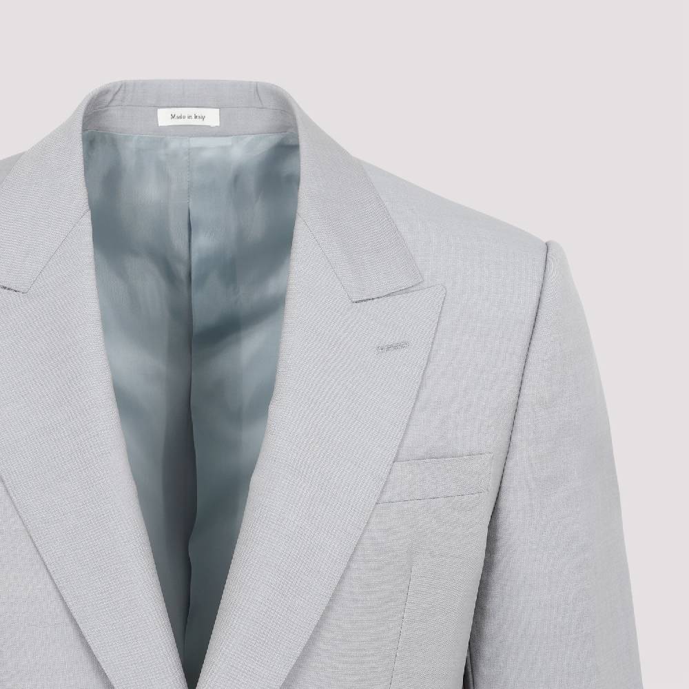 ALEXANDER MCQUEEN  Giacca Uomo Grigia in Lana-Mohair di Alexander McQueen Affare Del Giorno