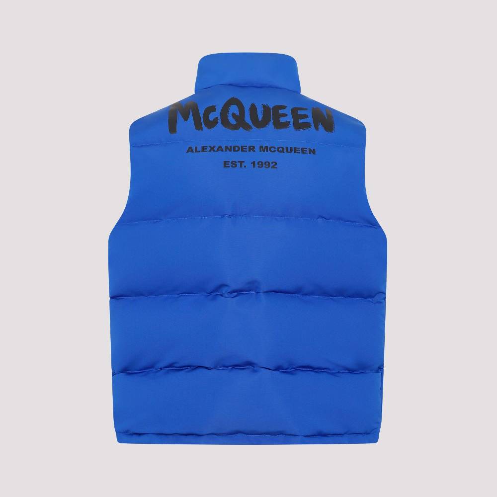 ALEXANDER MCQUEEN  Gilet Imbottito Ultramarino Alexander McQueen - Giacca Blu in Poliestere Uomo Convenienza
