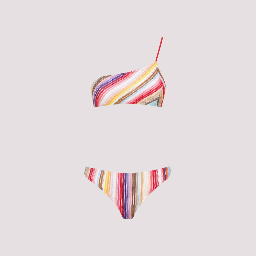 MISSONI  Bikini a Righe Monospalla Missoni in Viscosa Presa