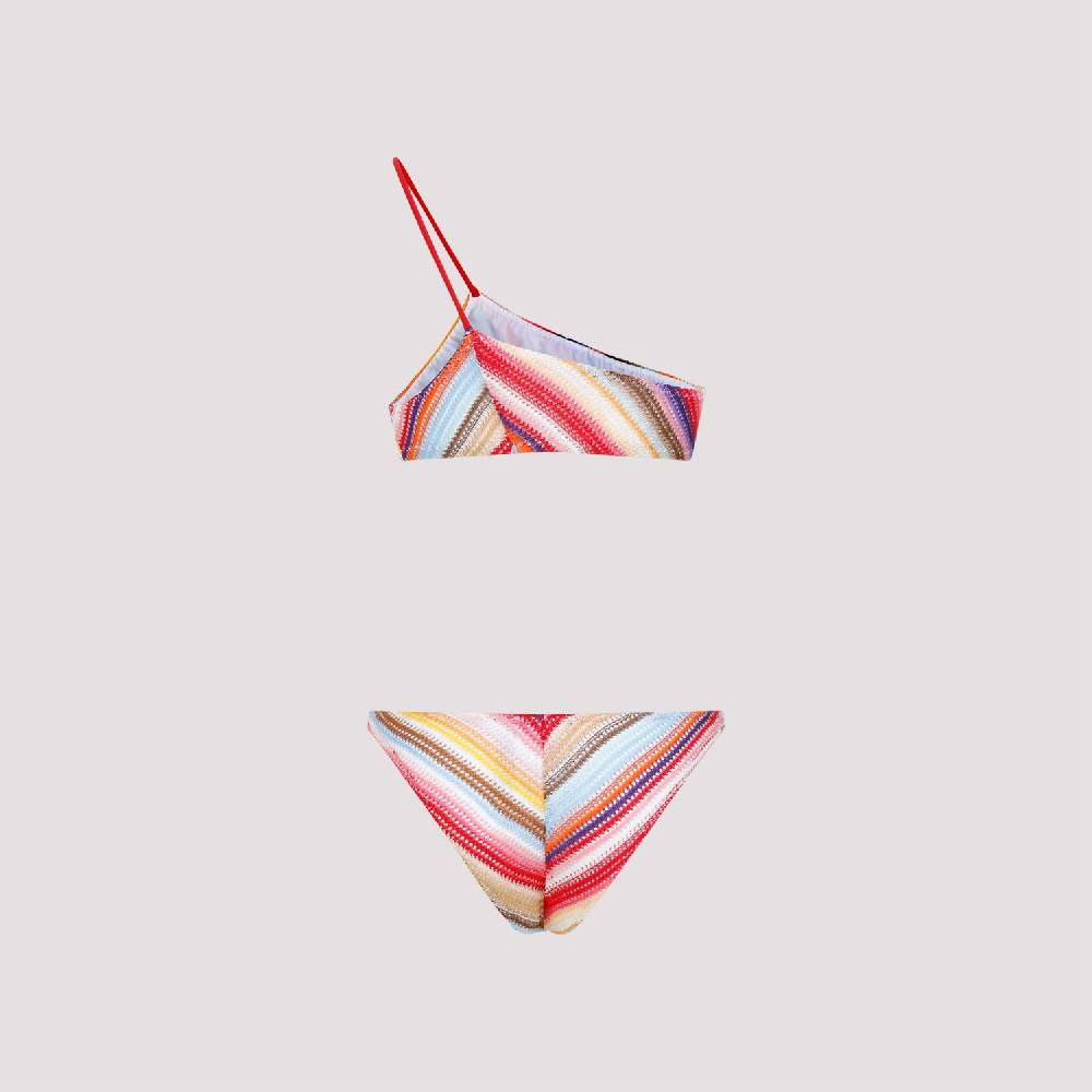 MISSONI  Bikini a Righe Monospalla Missoni in Viscosa Presa