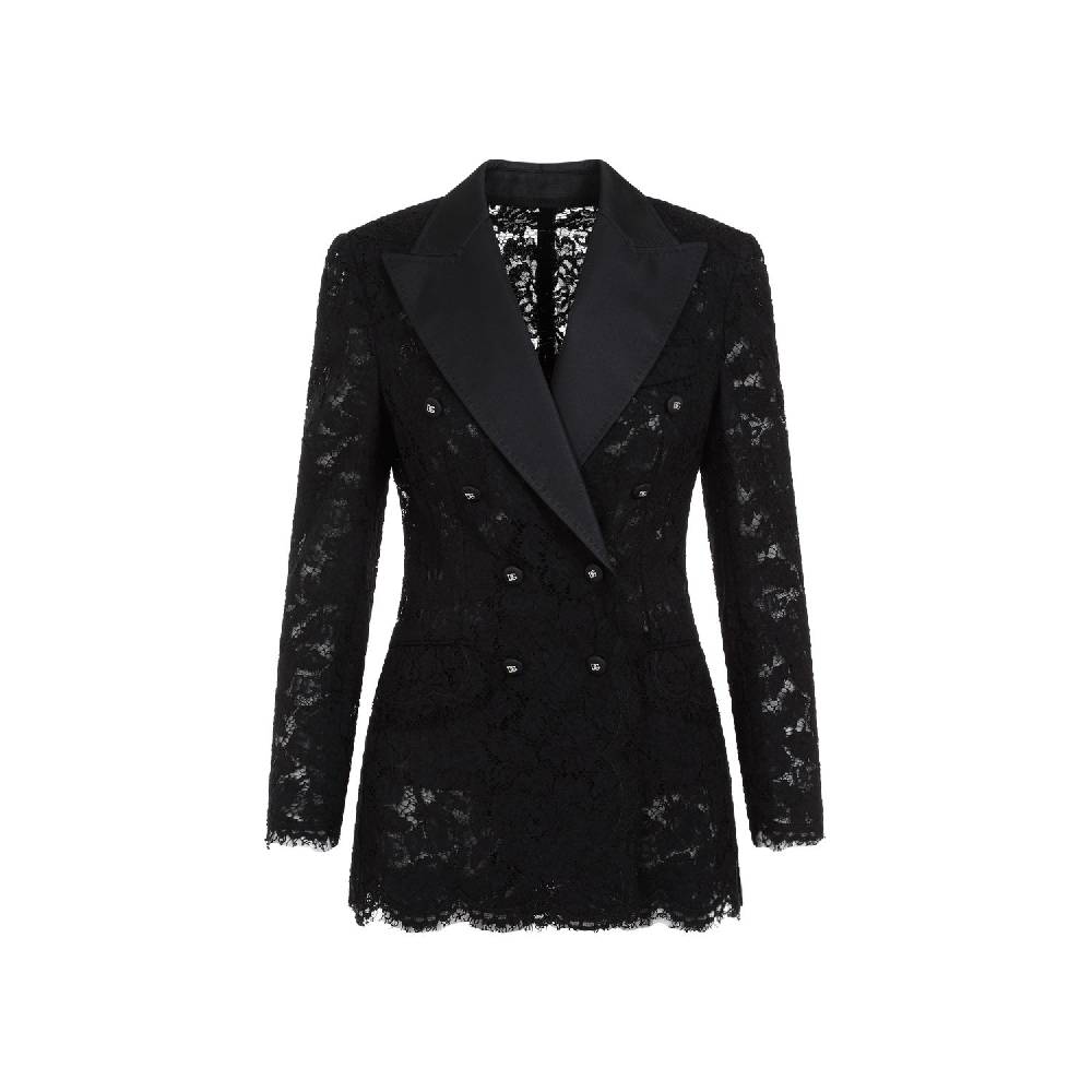 DOLCE & GABBANA  Giacca Pizzo Cotone Nero Dolce & Gabbana