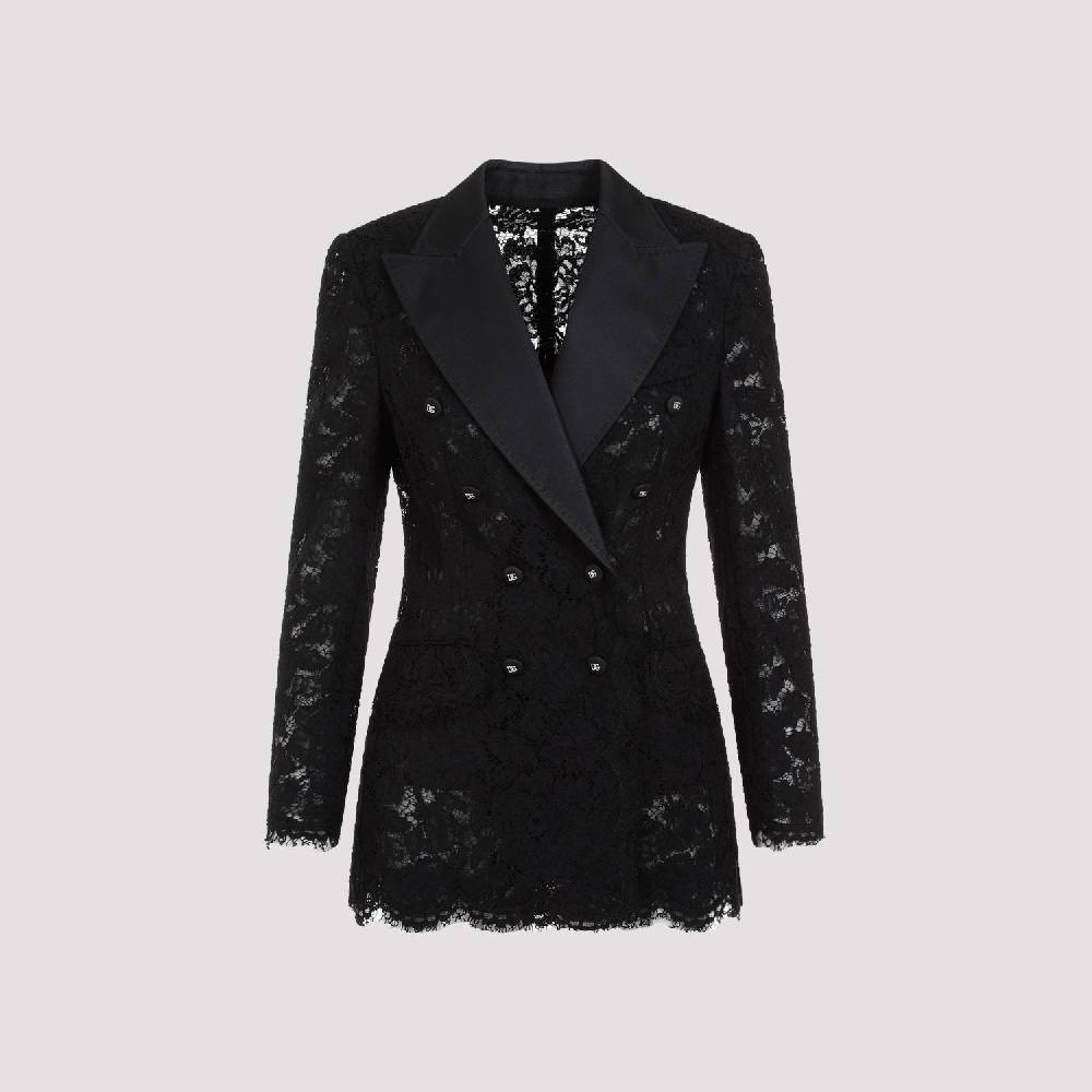 DOLCE & GABBANA  Giacca Pizzo Cotone Nero Dolce & Gabbana Sconto