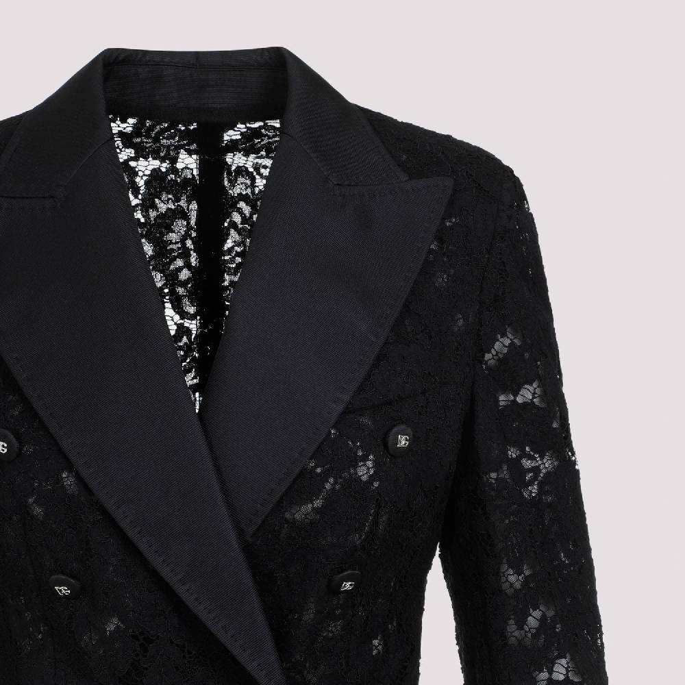 DOLCE & GABBANA  Giacca Pizzo Cotone Nero Dolce & Gabbana Sconto