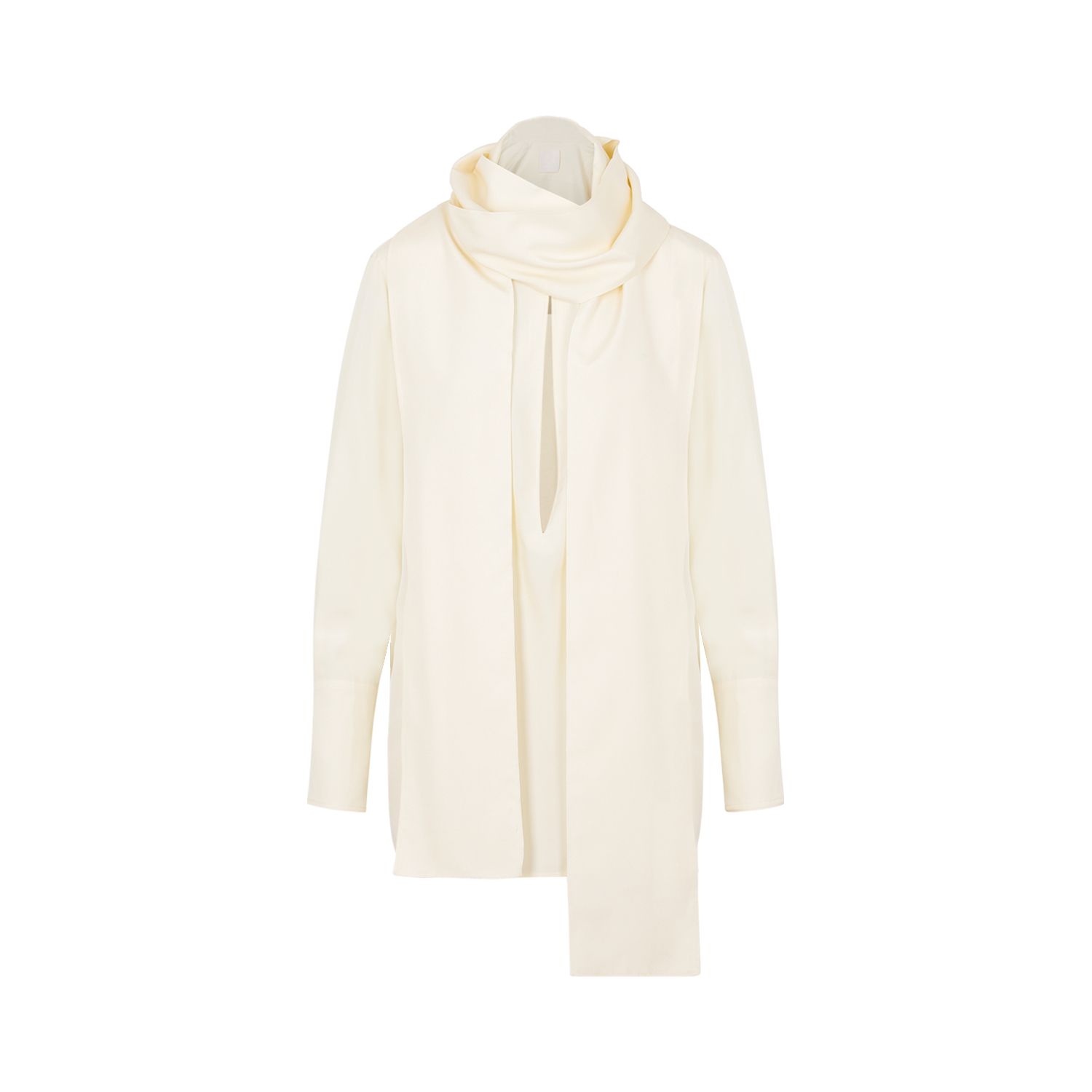 GIVENCHY  Blusa Givenchy in Seta Bianca con Fiocco