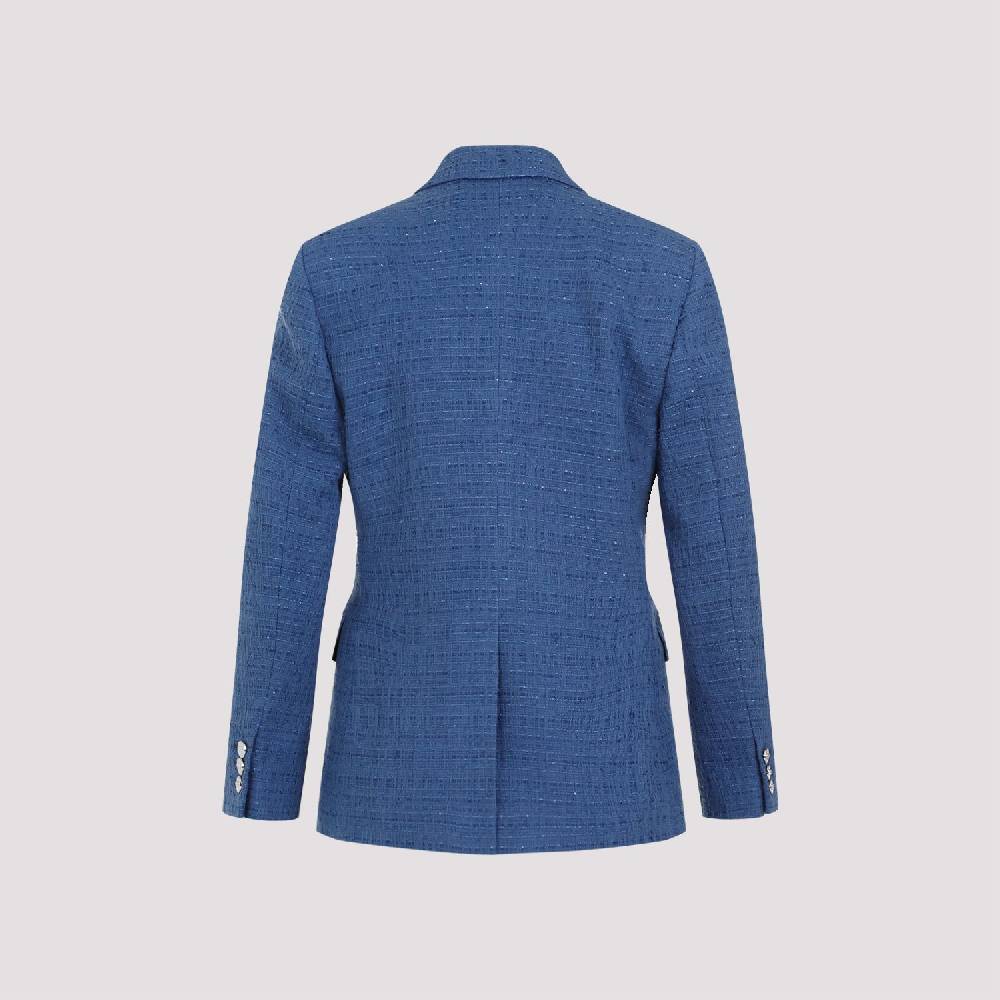 VERSACE  Blazer Tweed Cotone Blu Versace da Donna In Vendita