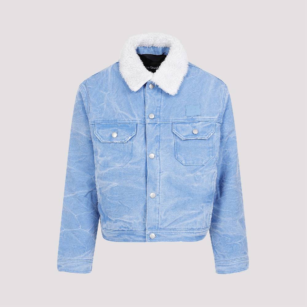 ACNE STUDIOS  Giacca di Cotone Blu Acne Studios con Collo Rimovibile Saldi