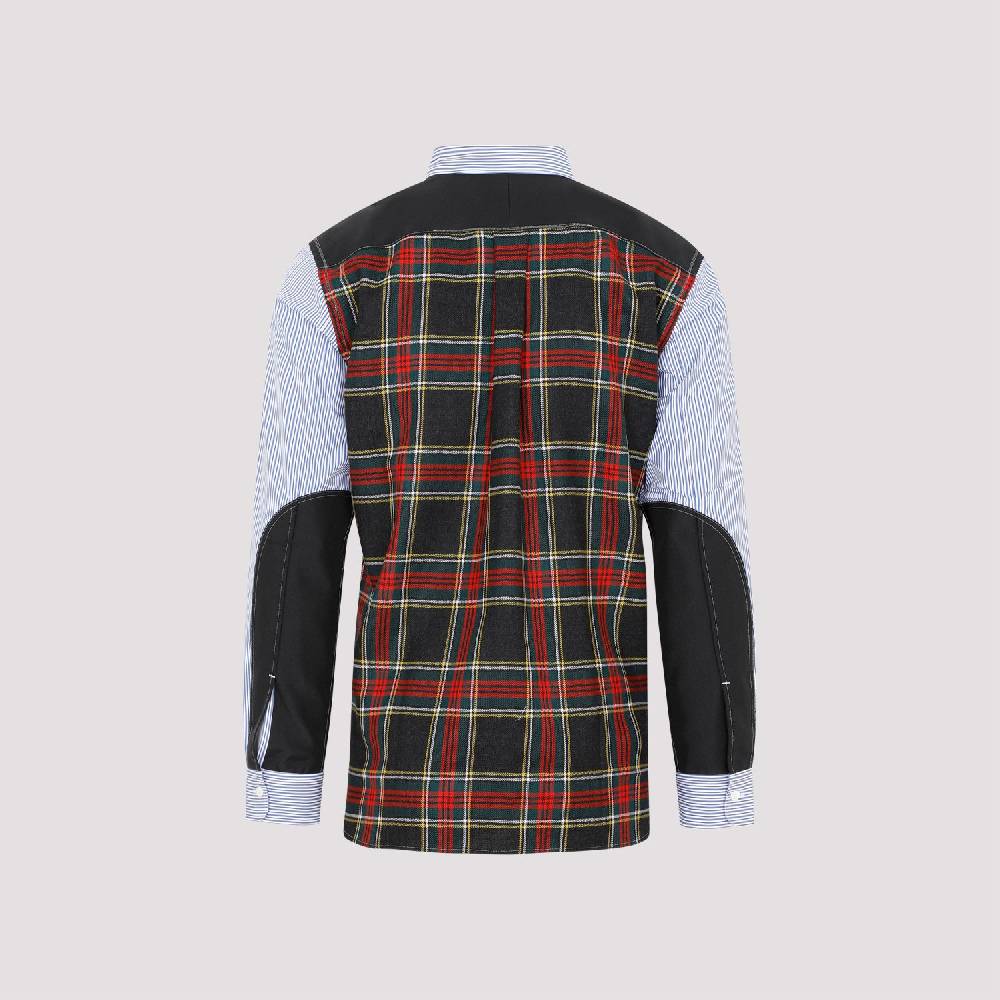 JUNYA WATANABE  Camicia Uomo Junya Watanabe Cotone Blu a Righe e Quadri Moda