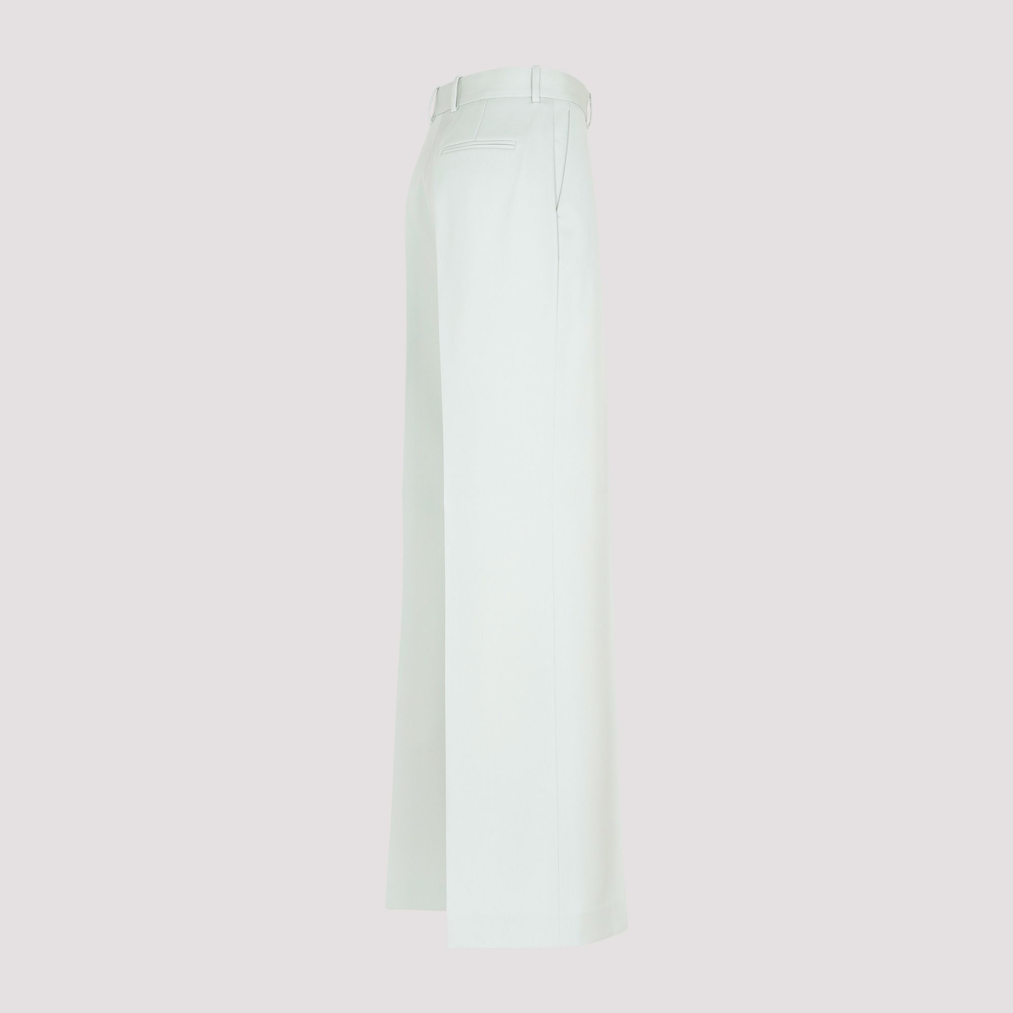 LANVIN  Pantaloni Larghi in Lana Verde Salvia Lanvin - Abbigliamento Donna Negozio