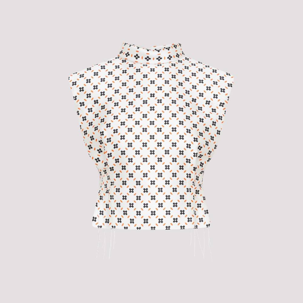 LANVIN  Top Senza Maniche con Collo Alto Floreale LANVIN In Saldo