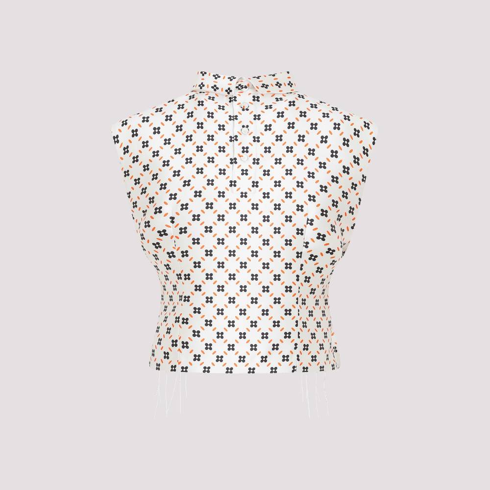 LANVIN  Top Senza Maniche con Collo Alto Floreale LANVIN In Saldo