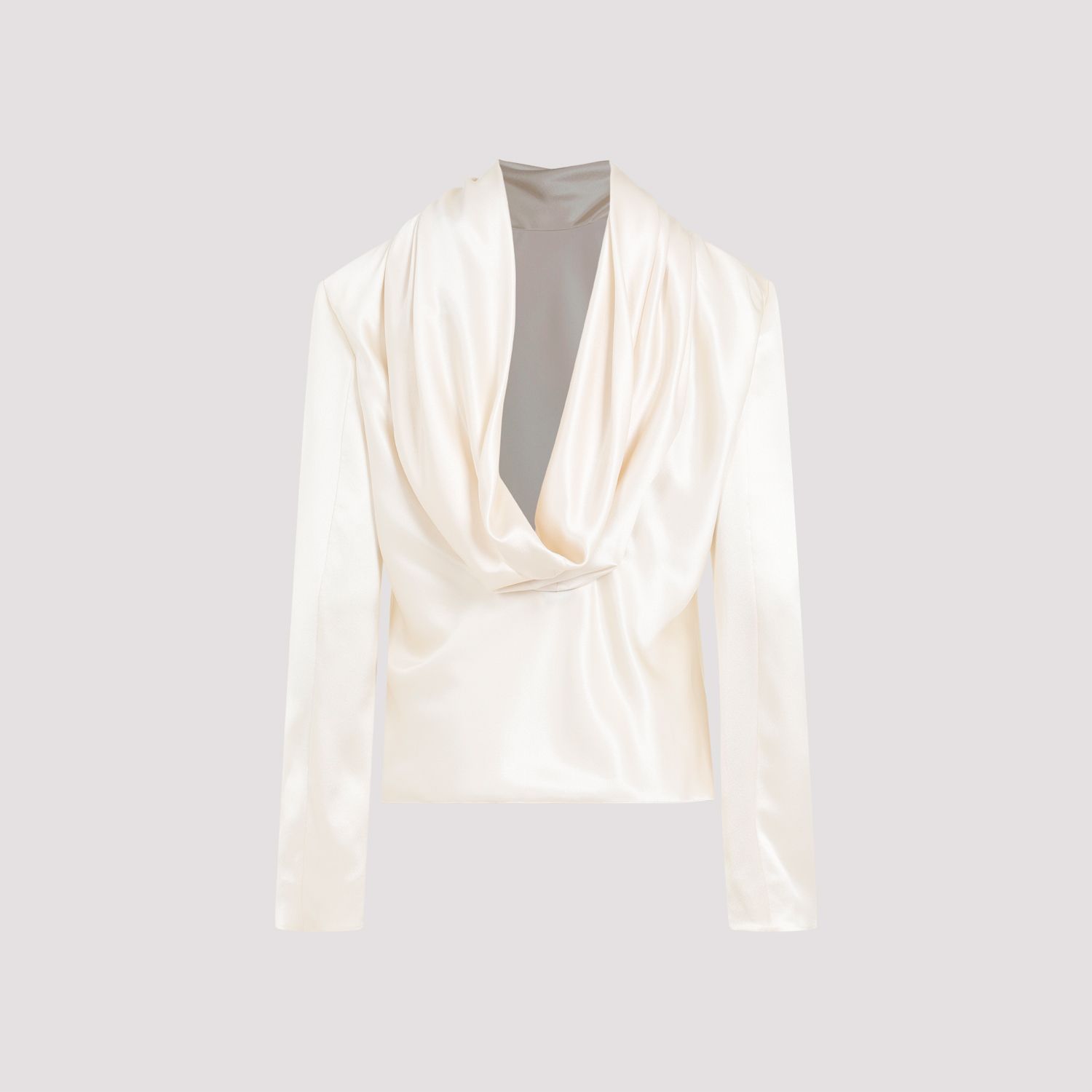 SAINT LAURENT  Blusa Drappeggiata in Seta Saint Laurent - Color Carne Vendita