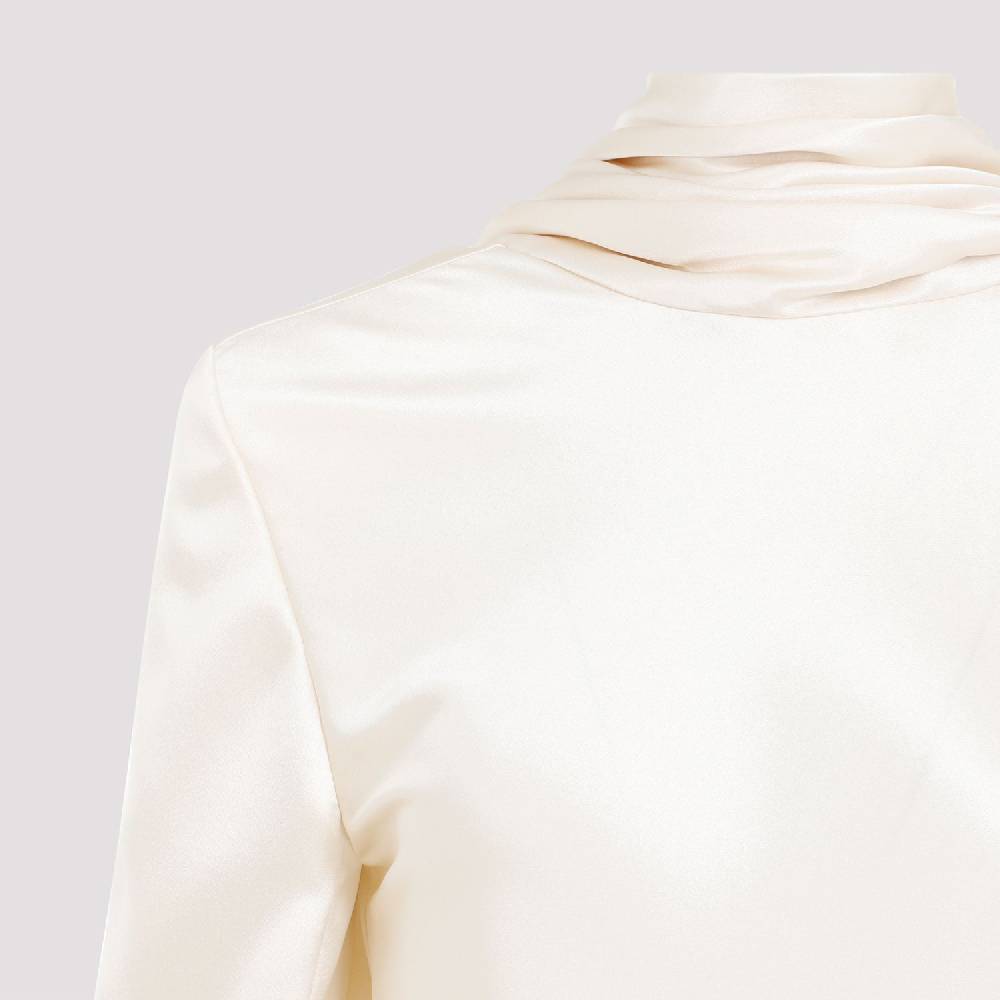 SAINT LAURENT  Blusa Drappeggiata in Seta Saint Laurent - Color Carne Vendita