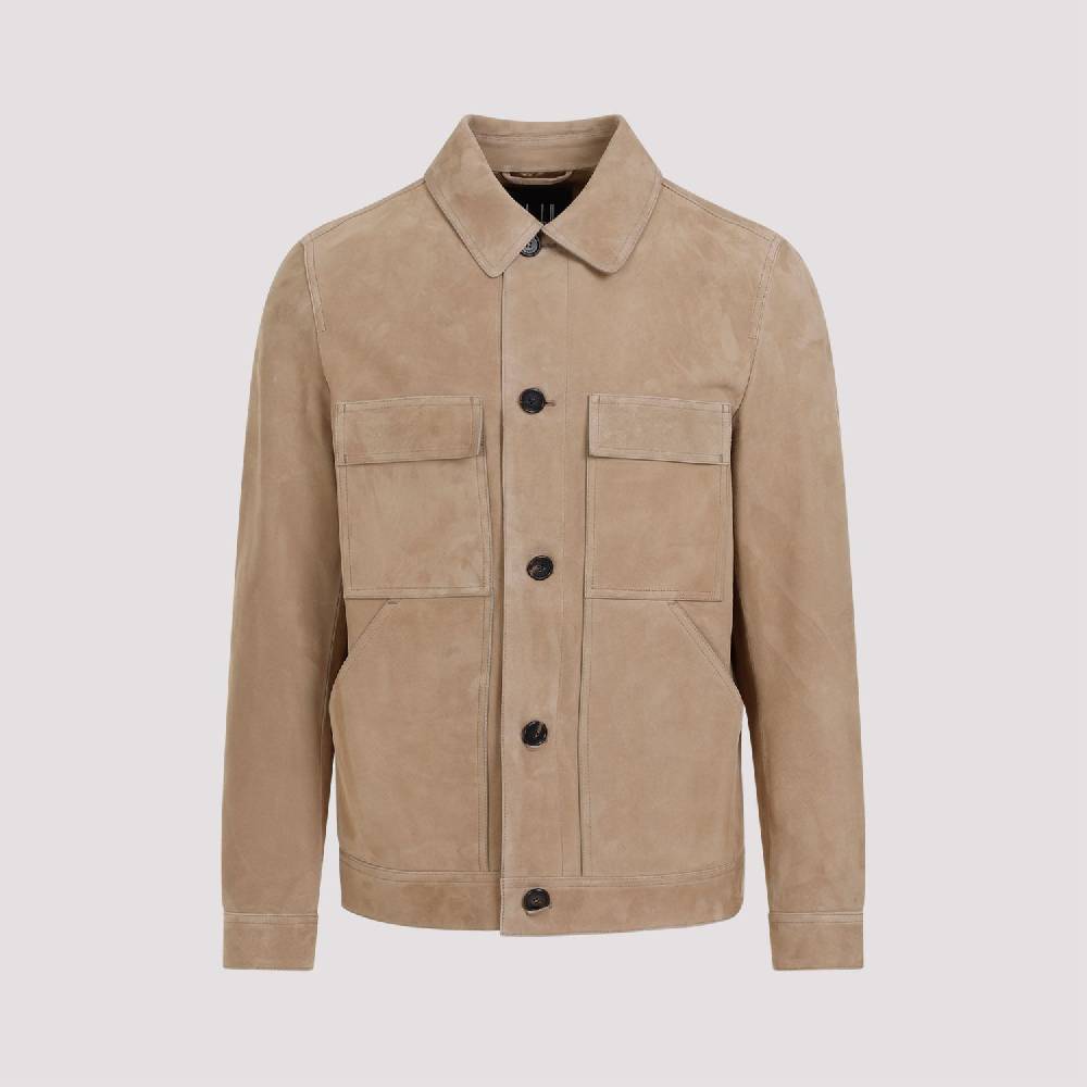 DUNHILL  Giacca di Pelle Scamosciata Marrone Dunhill Uomo Smaltimento dello stoccaggio