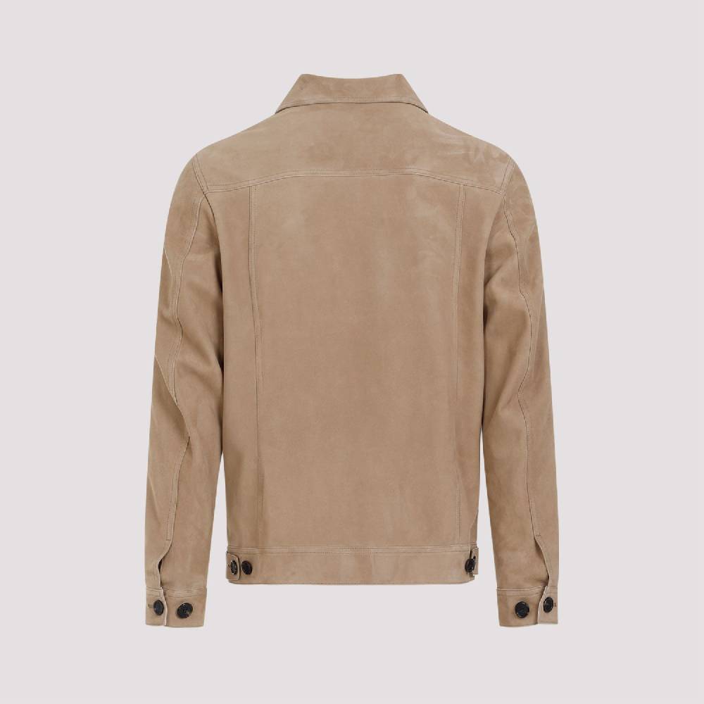 DUNHILL  Giacca di Pelle Scamosciata Marrone Dunhill Uomo Smaltimento dello stoccaggio
