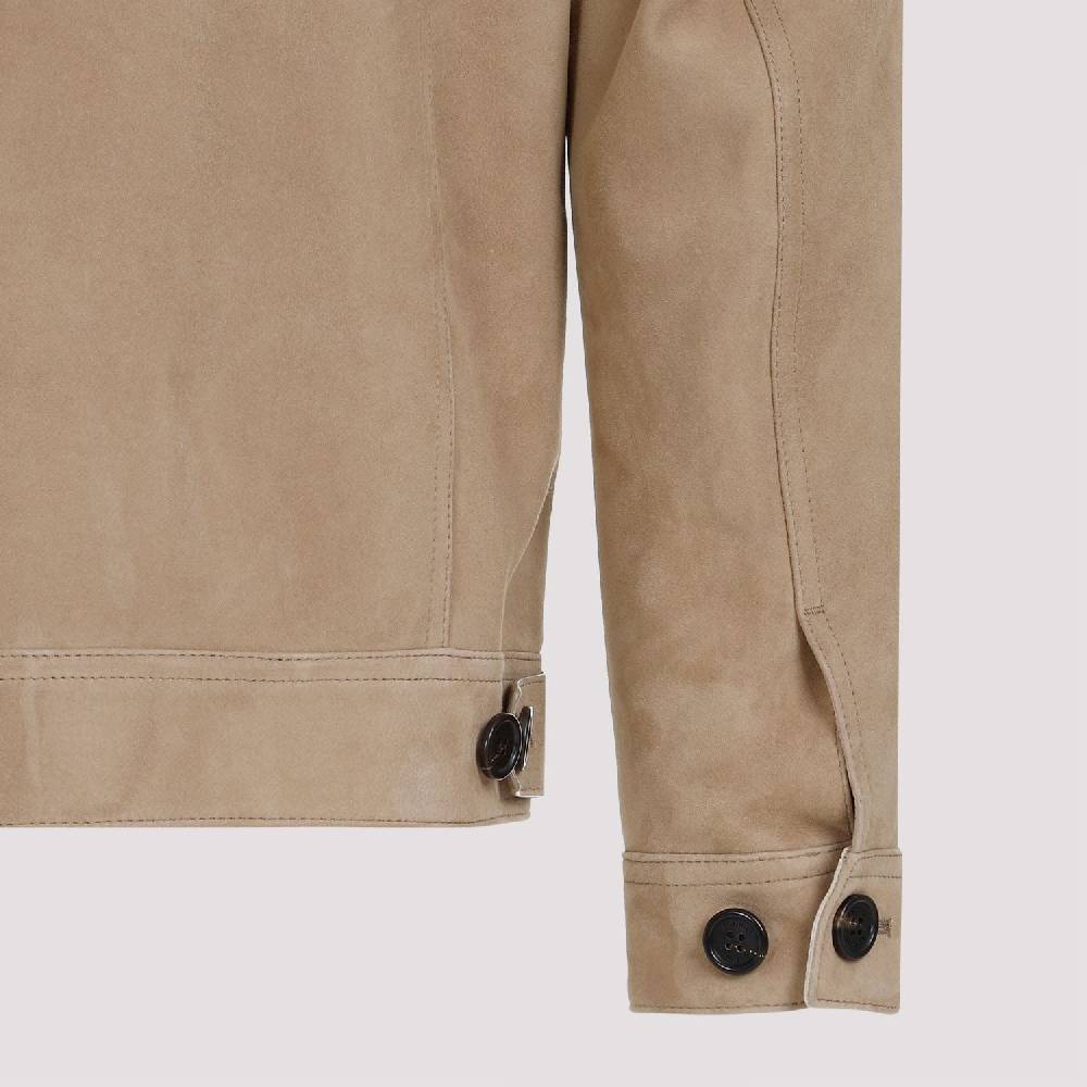 DUNHILL  Giacca di Pelle Scamosciata Marrone Dunhill Uomo Smaltimento dello stoccaggio