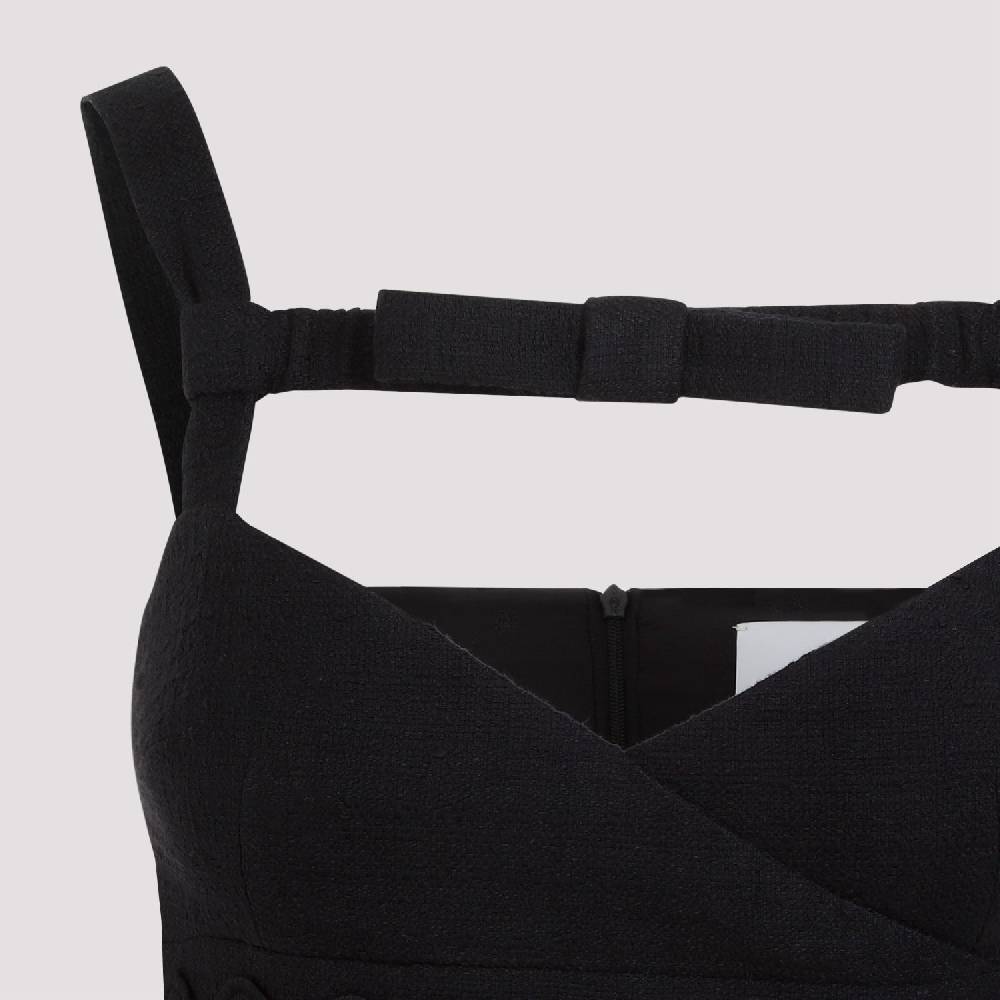 PATOU  Abito Mini Nero in Cotone con Fiocco PATOU Consegna Veloce