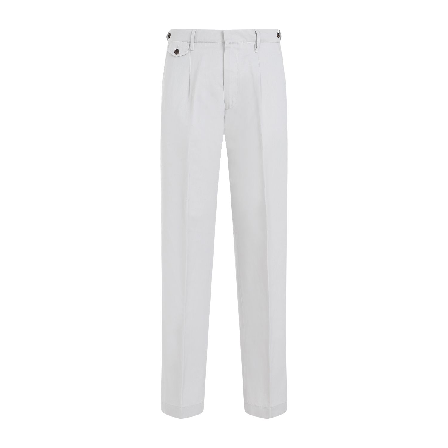 DUNHILL  Chino Piegati Grigio Cotone-Lino Uomo Dunhill