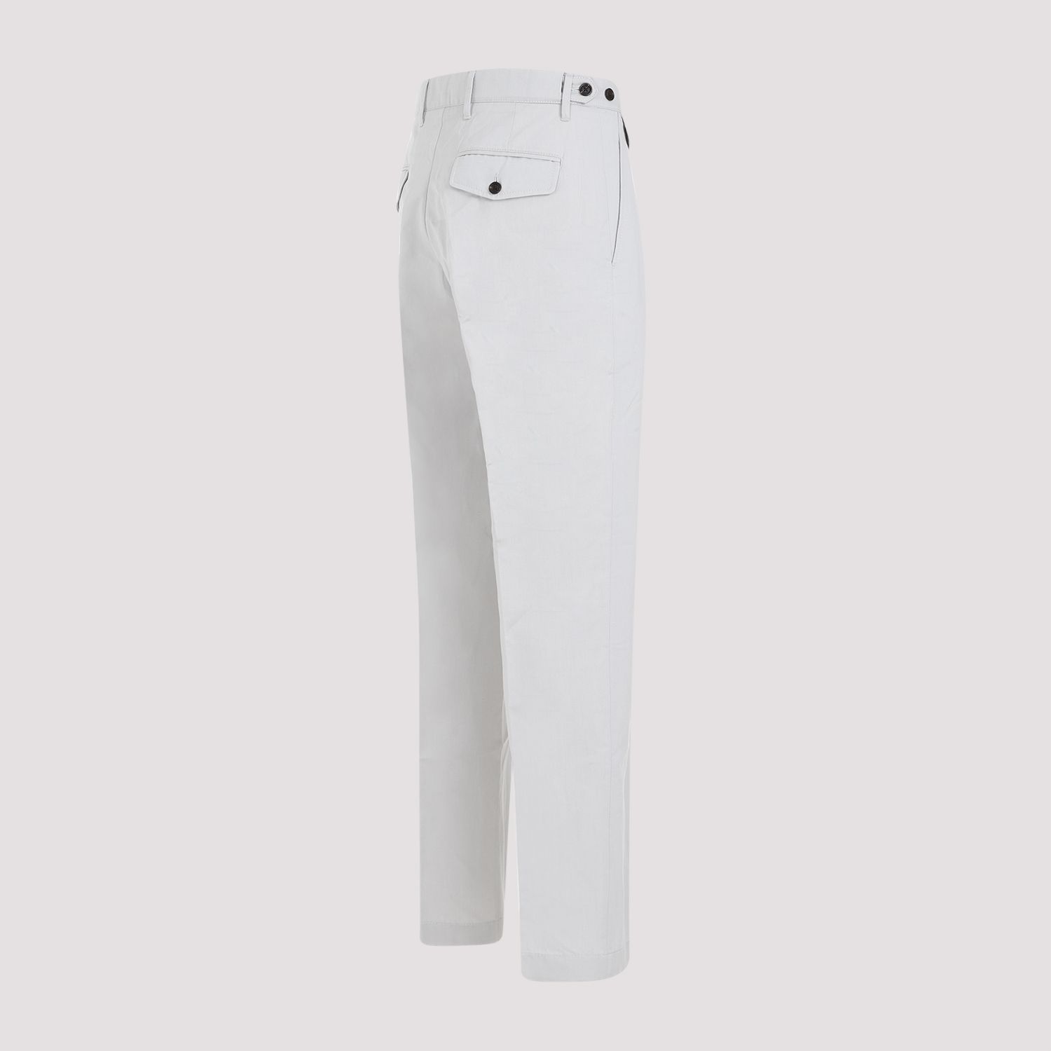 DUNHILL  Chino Piegati Grigio Cotone-Lino Uomo Dunhill Convenienza