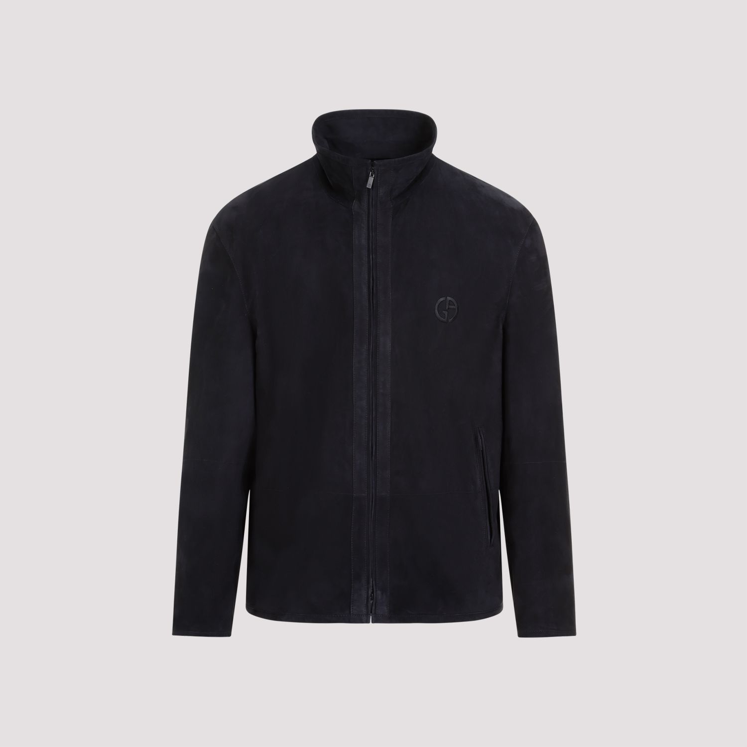 GIORGIO ARMANI  Giubbotto in Pelle Scamosciata Blu Uomo Giorgio Armani Novità