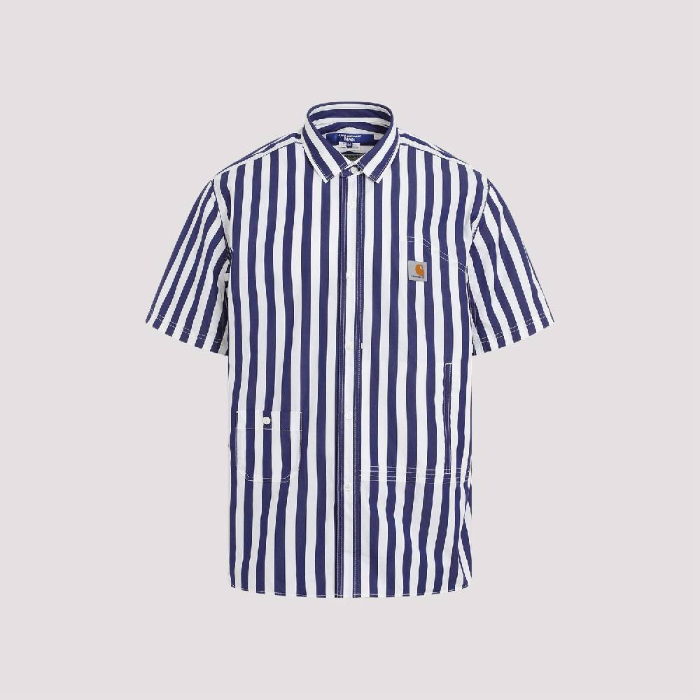 JUNYA WATANABE  Camicia a Righe Cotone Junya Watanabe - Bianco/Marina Sconto
