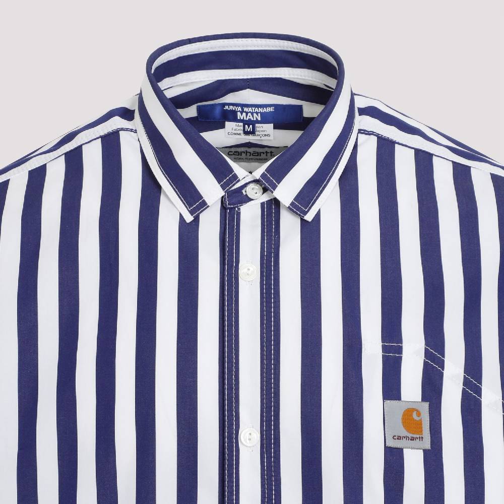 JUNYA WATANABE  Camicia a Righe Cotone Junya Watanabe - Bianco/Marina Sconto