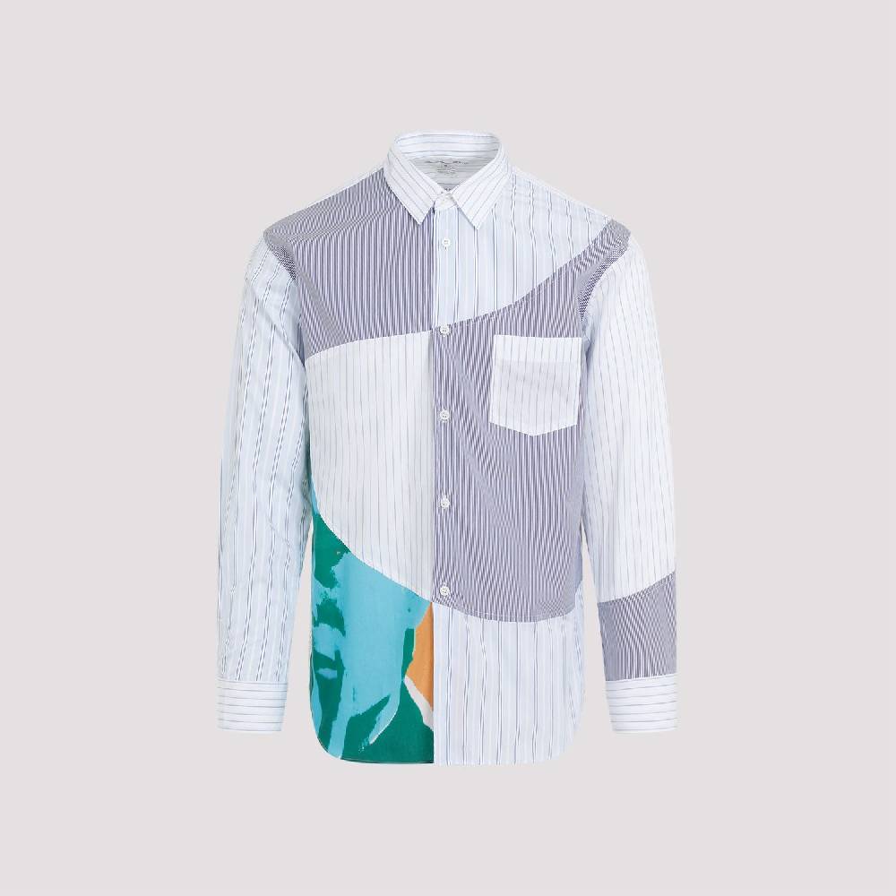 COMME DES GARÇONS SHIRT  Camicia Uomo Patchwork Blu in Cotone - COMME DES GARÇONS SHIRT Saldi