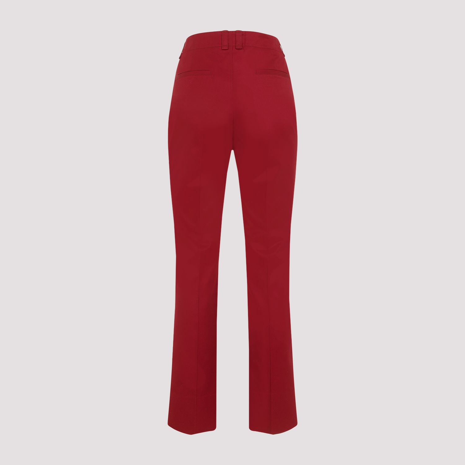 SAINT LAURENT  Pantaloni Donna Cotone Rosso a Vita Alta Saint Laurent Offerte