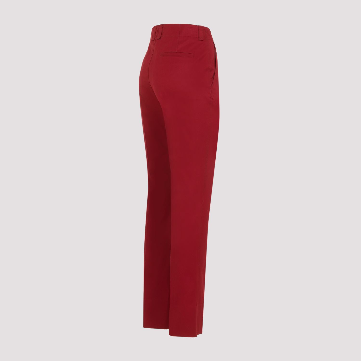 SAINT LAURENT  Pantaloni Donna Cotone Rosso a Vita Alta Saint Laurent Offerte
