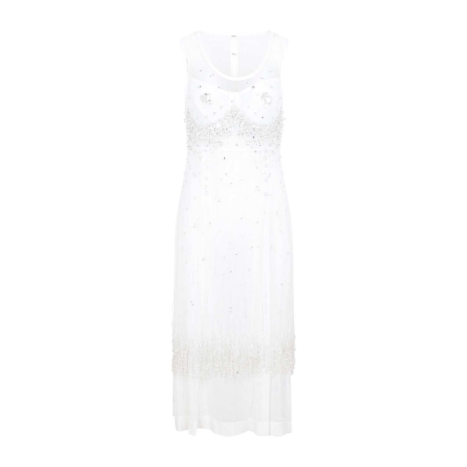 BOTTEGA VENETA  Abito Frange e Cristalli Bianco Bottega Veneta