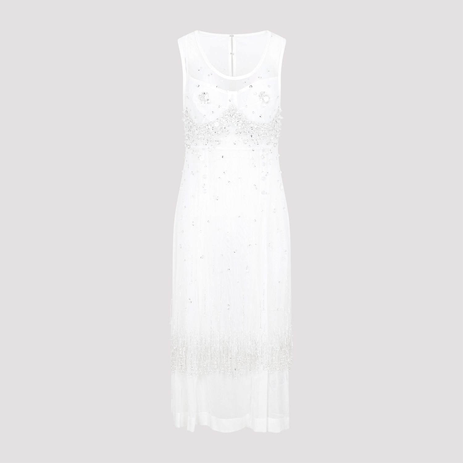 BOTTEGA VENETA  Abito Frange e Cristalli Bianco Bottega Veneta Saldi Di Fabbrica