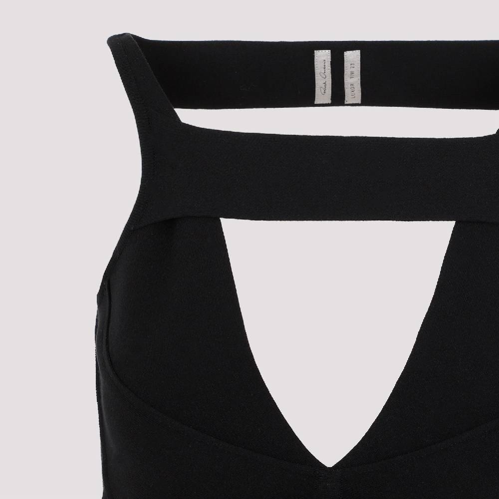 RICK OWENS  Abito Mini Maglia Nero Senza Schiena Rick Owens - Mix di Viscosa Vendite Flash