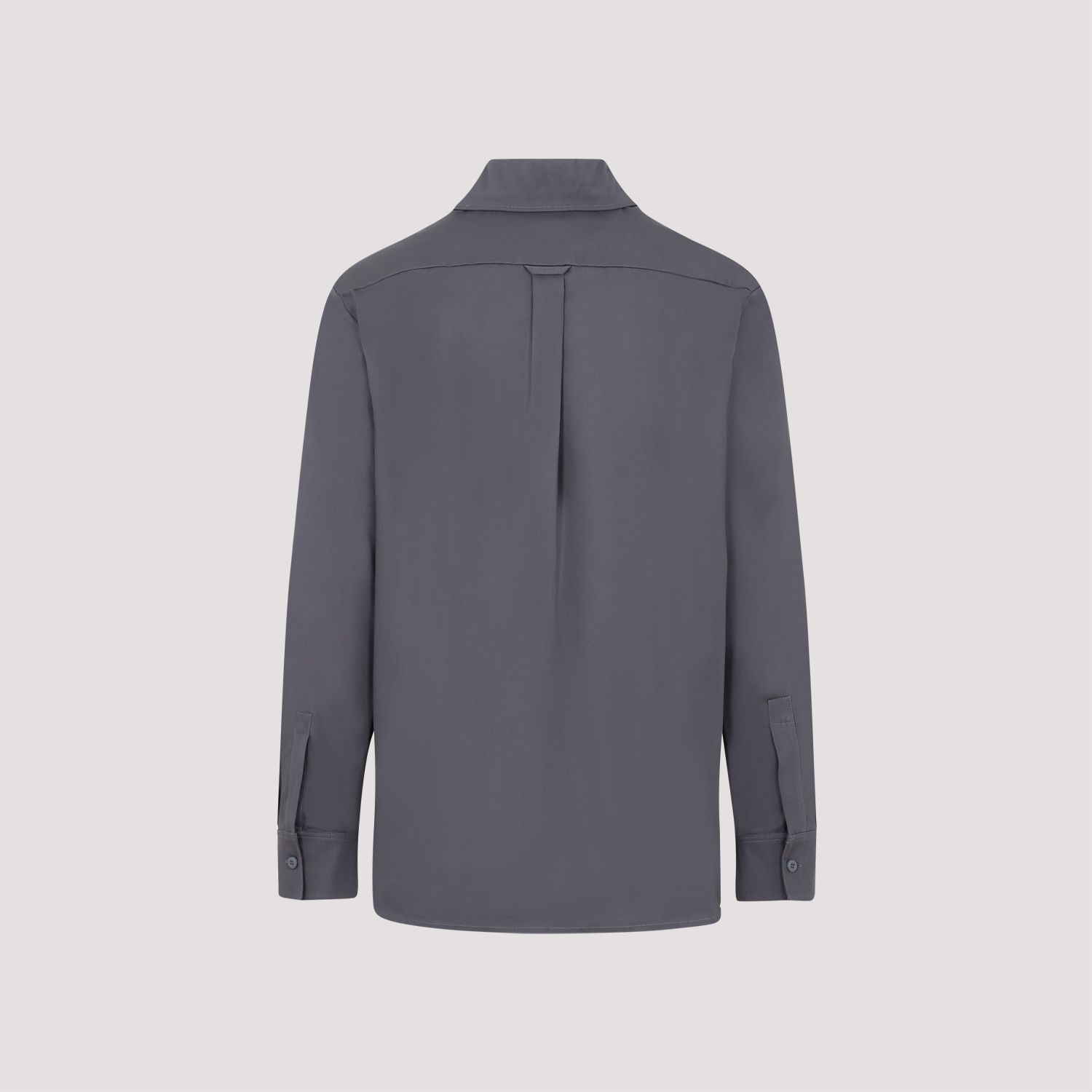 PALM ANGELS  Camicia in Cotone Antracite Palm Angels con Fascia Logo In Saldo