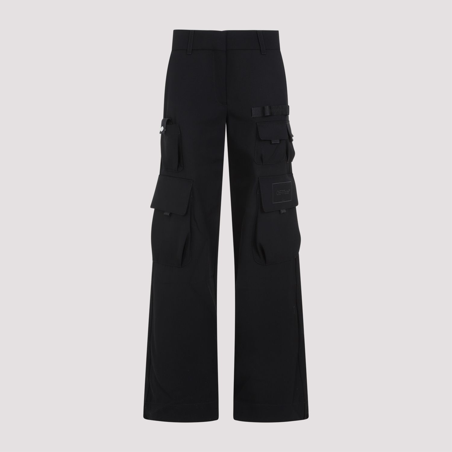 OFF-WHITE  Pantaloni Cargo in Lana Vergine Off-White per Donna Italy