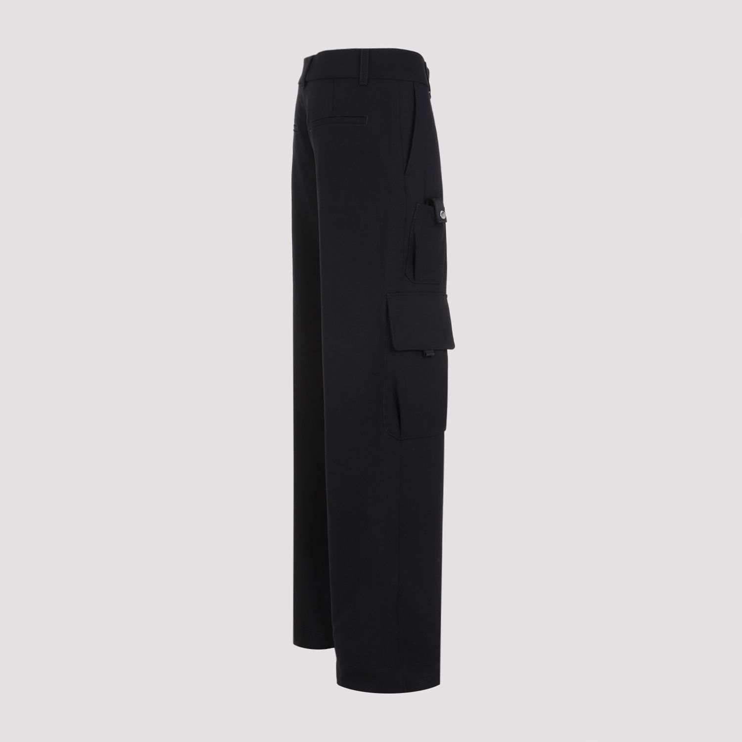 OFF-WHITE  Pantaloni Cargo in Lana Vergine Off-White per Donna Italy