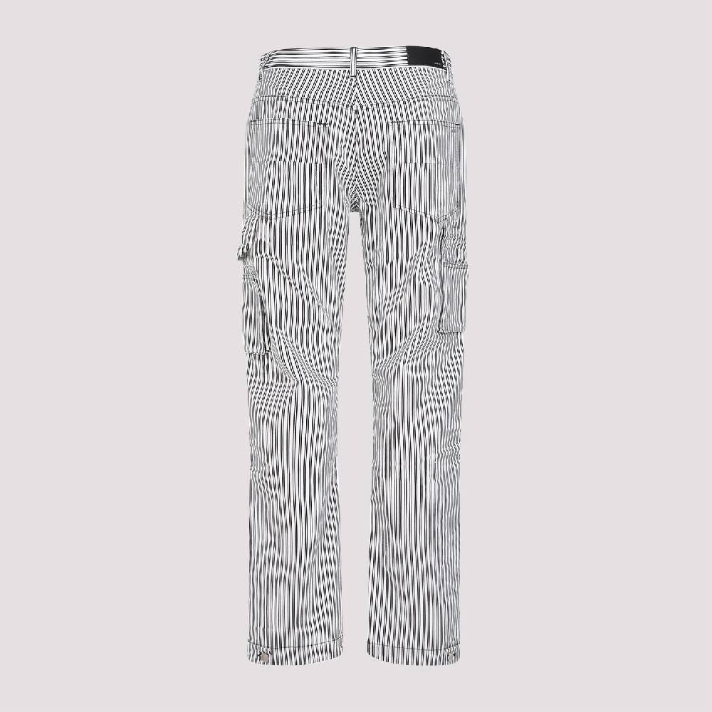 AMIRI  Pantaloni Carpenter in Cotone a Righe Nere Amiri Italia