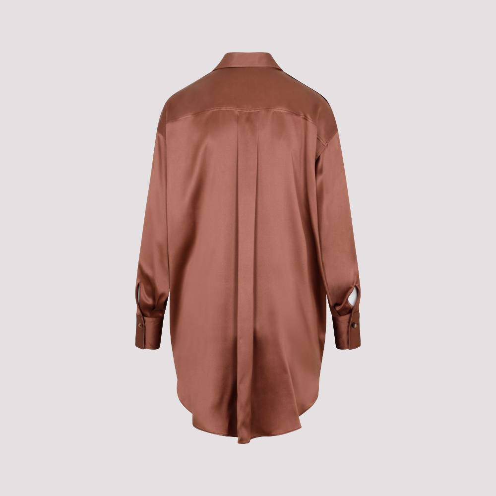 BRUNELLO CUCINELLI  Camicia Marrone in Seta Brunello Cucinelli da Donna 2025