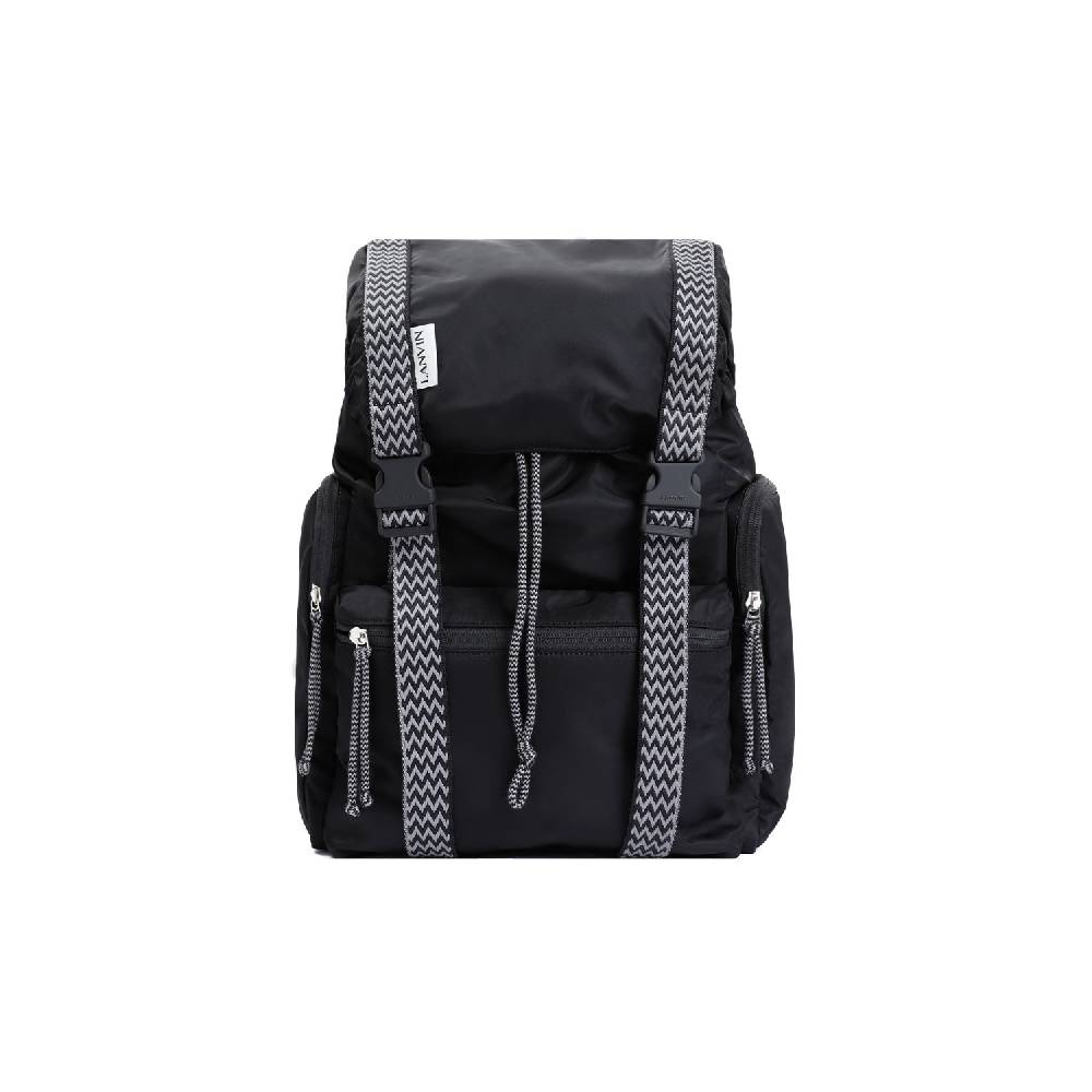 LANVIN  Zaino LANVIN Curb in Nylon Nero con Spallacci Regolabili