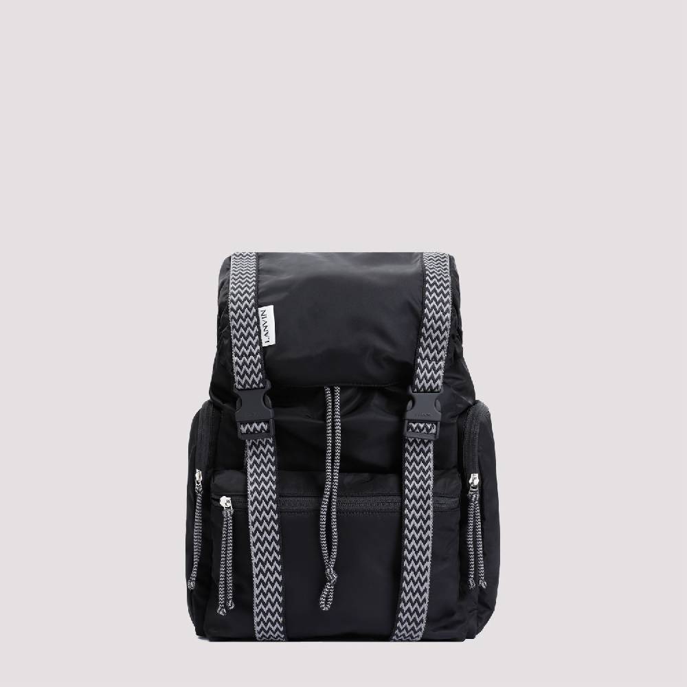 LANVIN  Zaino LANVIN Curb in Nylon Nero con Spallacci Regolabili Promozione