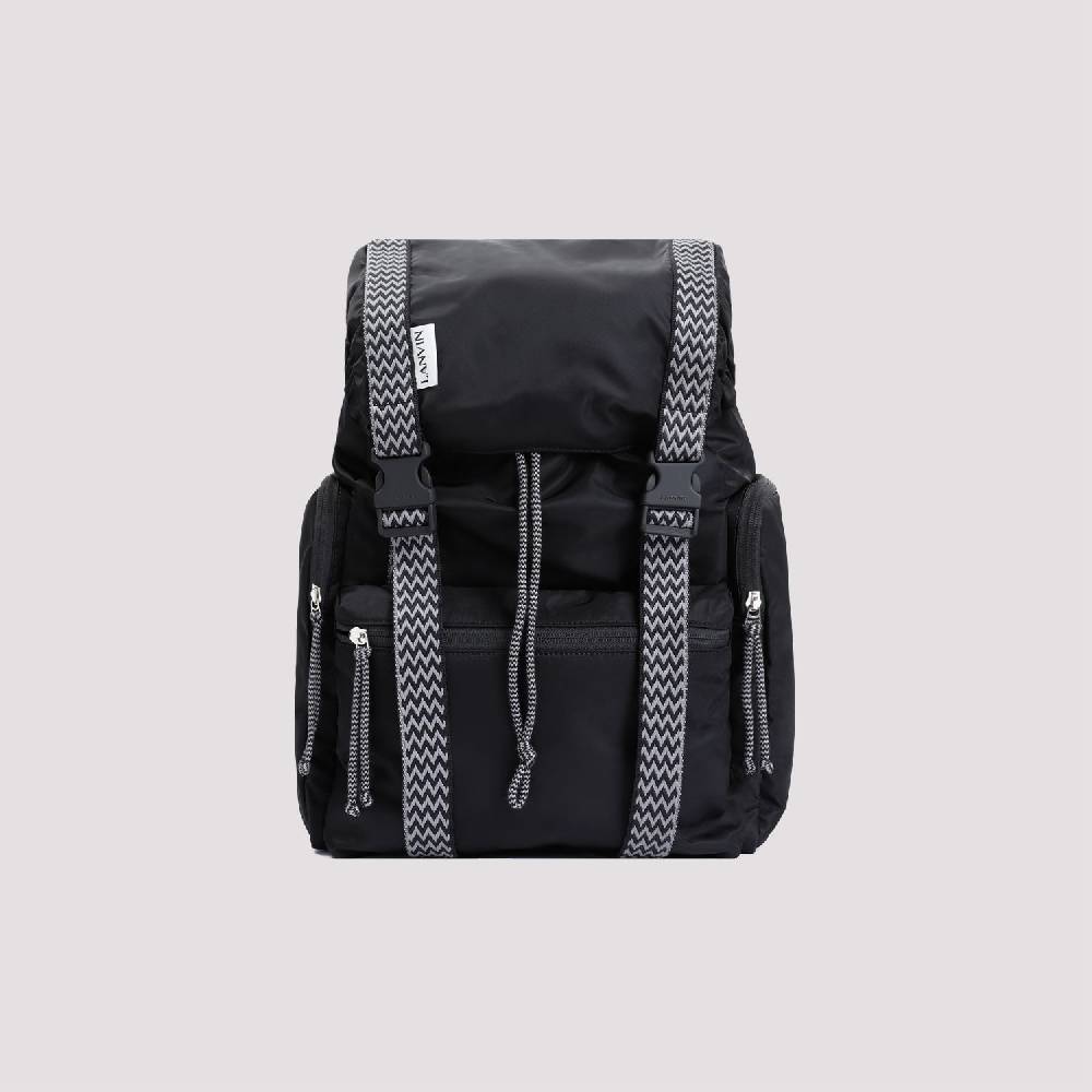 LANVIN  Zaino LANVIN Curb in Nylon Nero con Spallacci Regolabili Promozione