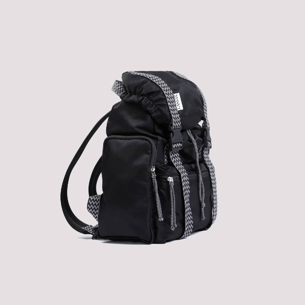 LANVIN  Zaino LANVIN Curb in Nylon Nero con Spallacci Regolabili Promozione