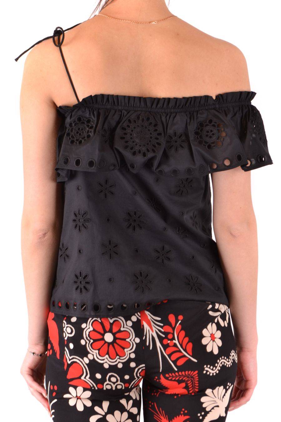 RED VALENTINO  Top Elegante di Cotone Nero RED VALENTINO Fino Al -60%