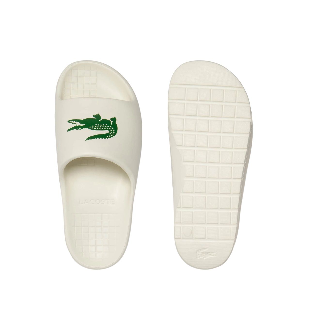 LACOSTE  Sandali Slide Lacoste Crema da Uomo - 100% Poliestere Prezzo Ridotto