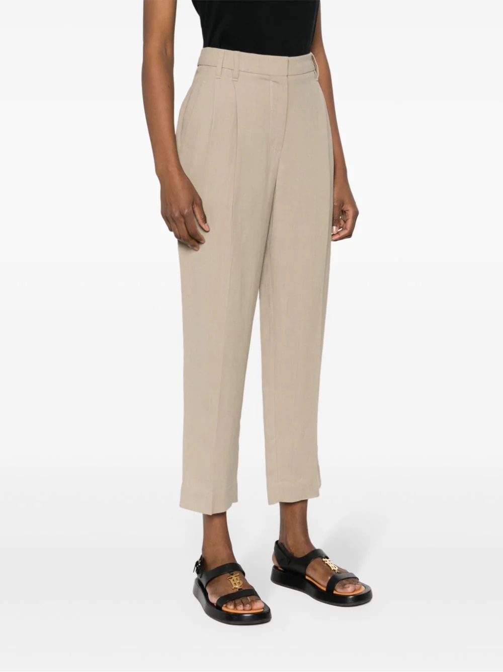 BRUNELLO CUCINELLI  Pantaloni Donna in Misto Lino Beige Brunello Cucinelli Nuova