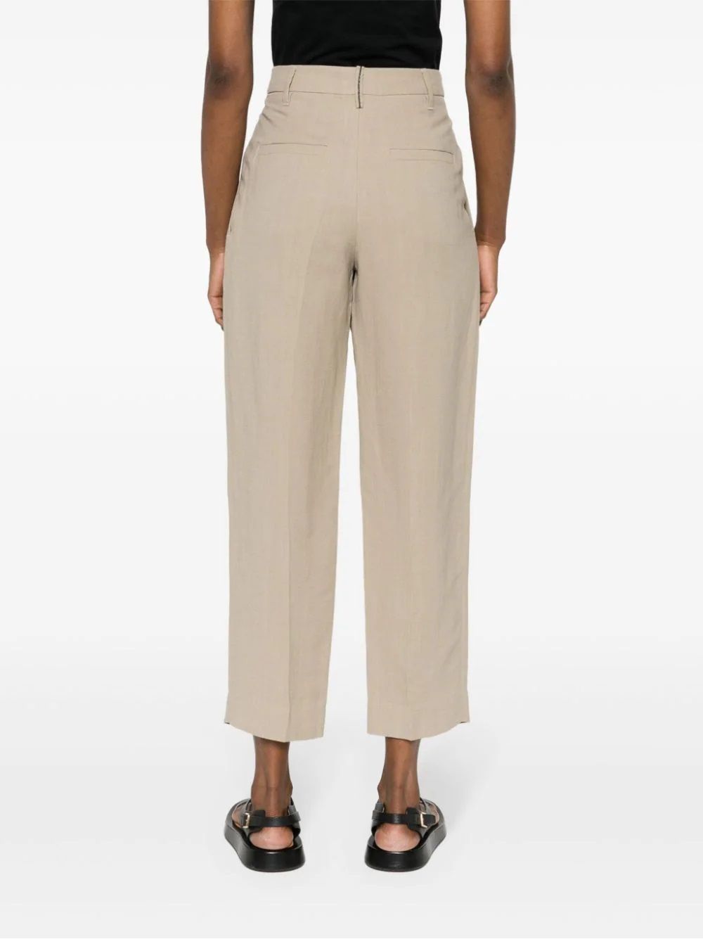 BRUNELLO CUCINELLI  Pantaloni Donna in Misto Lino Beige Brunello Cucinelli Nuova