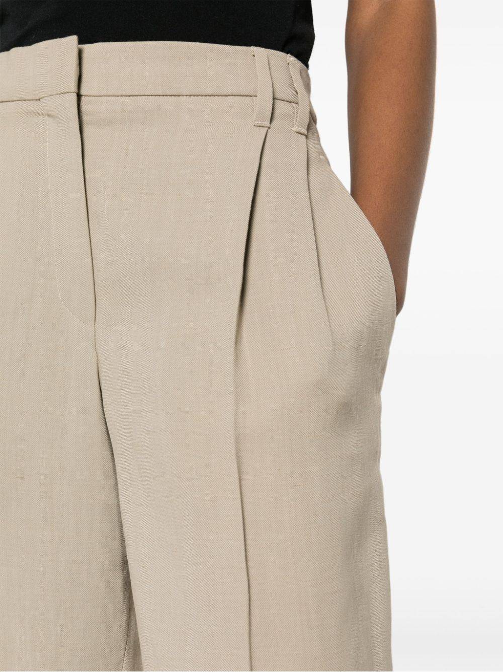 BRUNELLO CUCINELLI  Pantaloni Donna in Misto Lino Beige Brunello Cucinelli Nuova