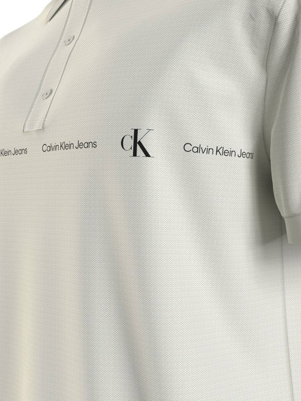 CALVIN KLEIN  Polo Calvin Klein Bianca in Cotone Elasticizzato Uomo Promozione