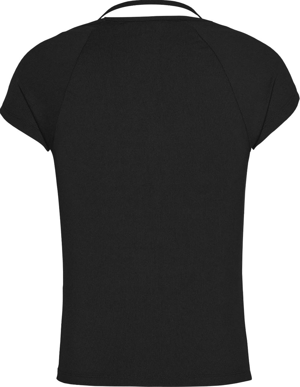 TOMMY JEANS  T-Shirt Nera Tommy Jeans Slim con Scollo a Halter Spedizione Gratuita