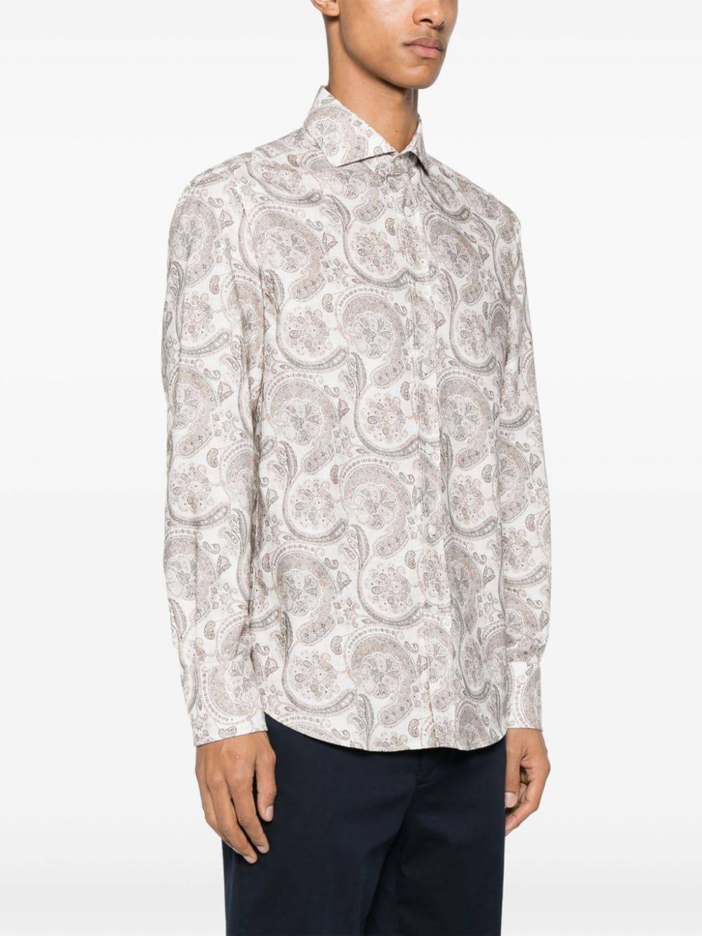 BRUNELLO CUCINELLI  Camicia Uomo Cotone Beige Brunello Cucinelli Promozione Limitata