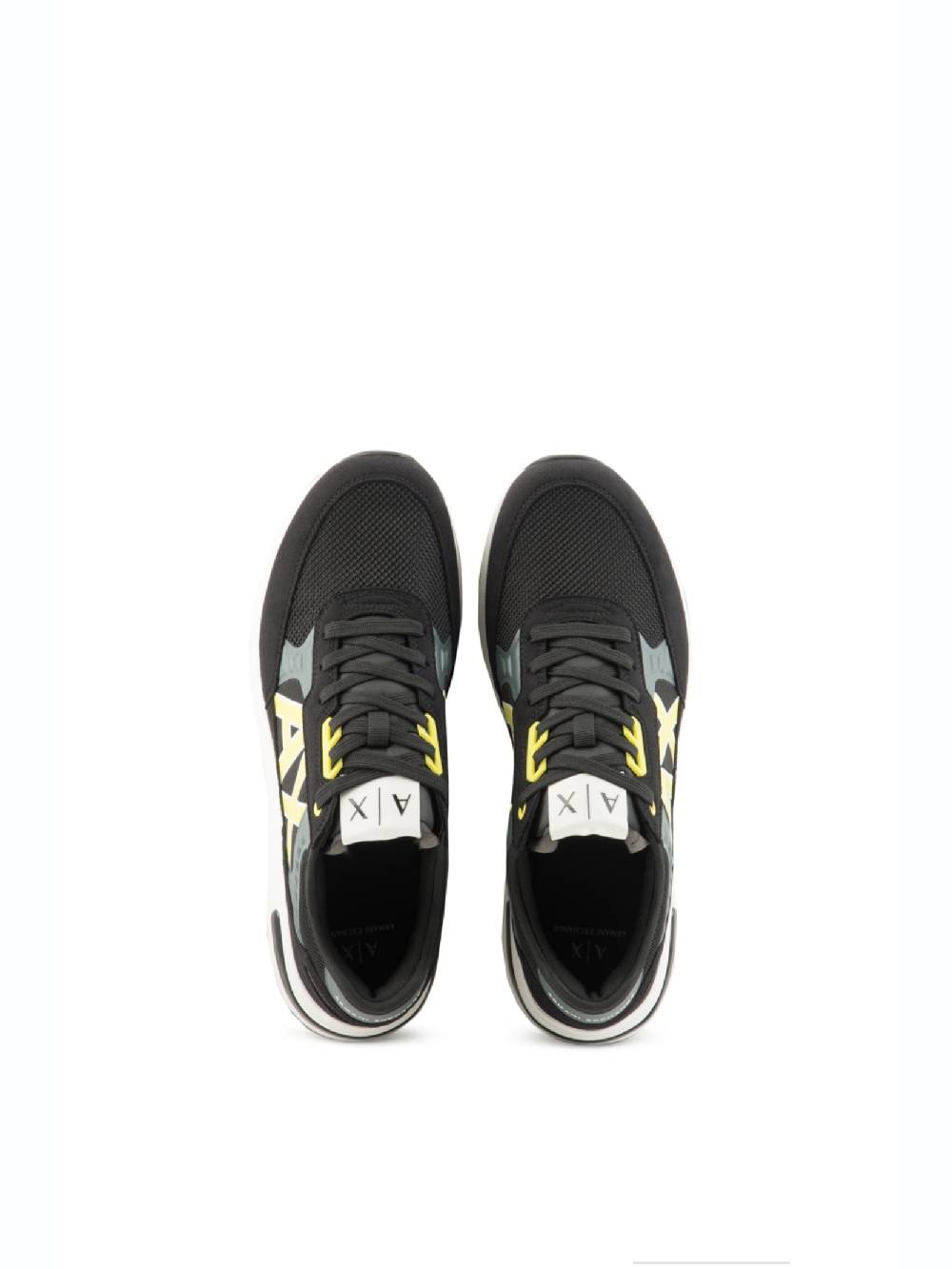 ARMANI EXCHANGE  Sneakers Uomo Armani Exchange Nero con Inserti in Camoscio Outlet